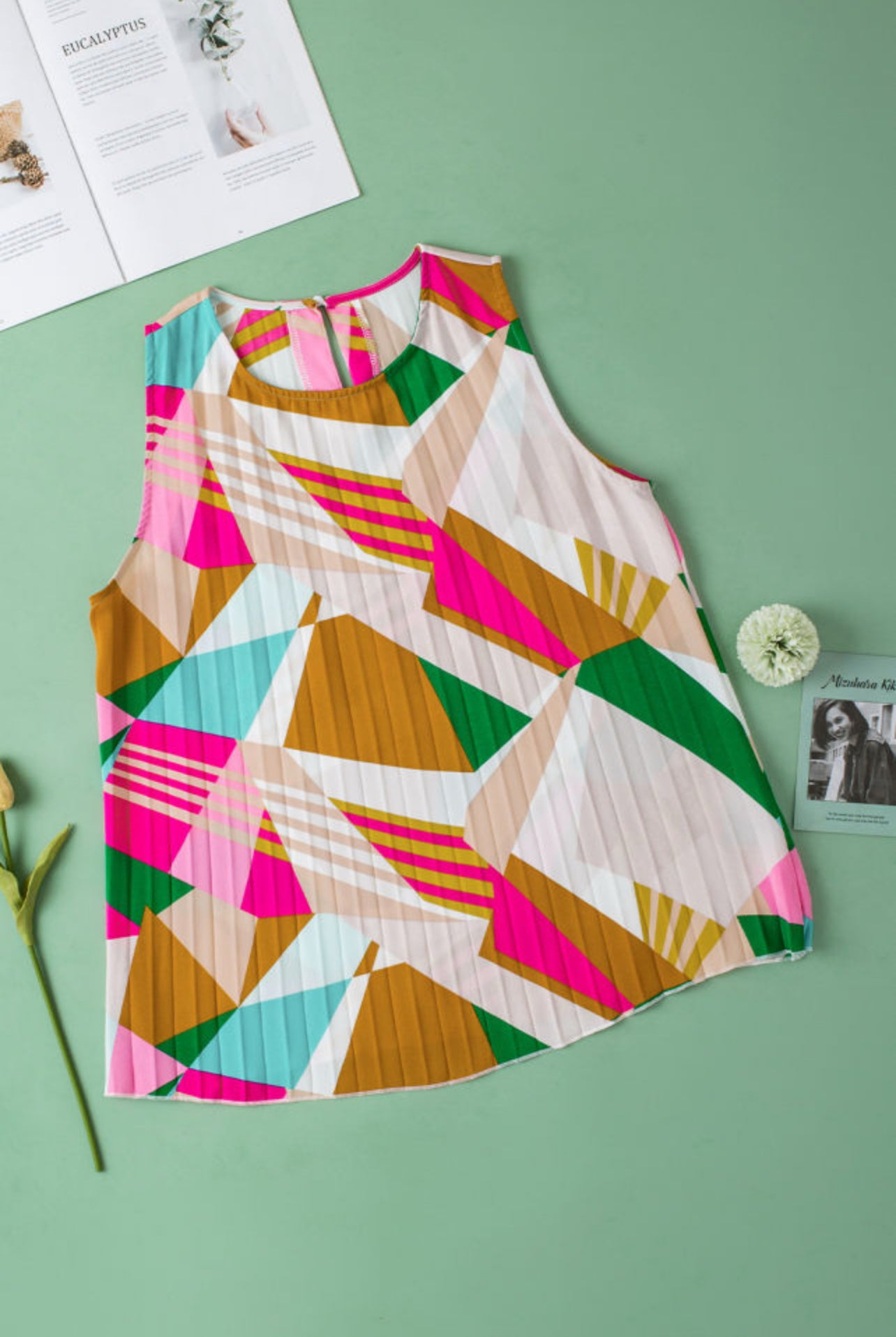 Mulan Multi Color Pleated Blouse