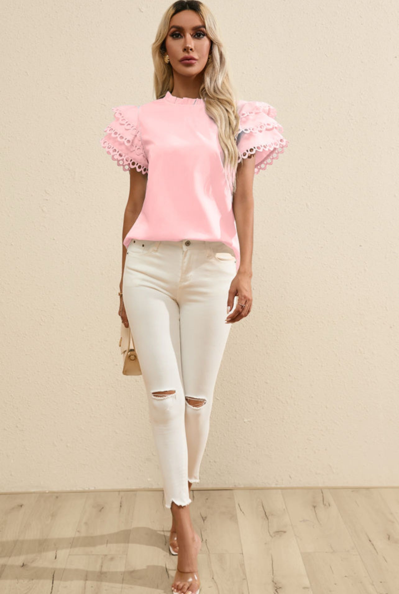 Serene Pink Cap Sleeve Top