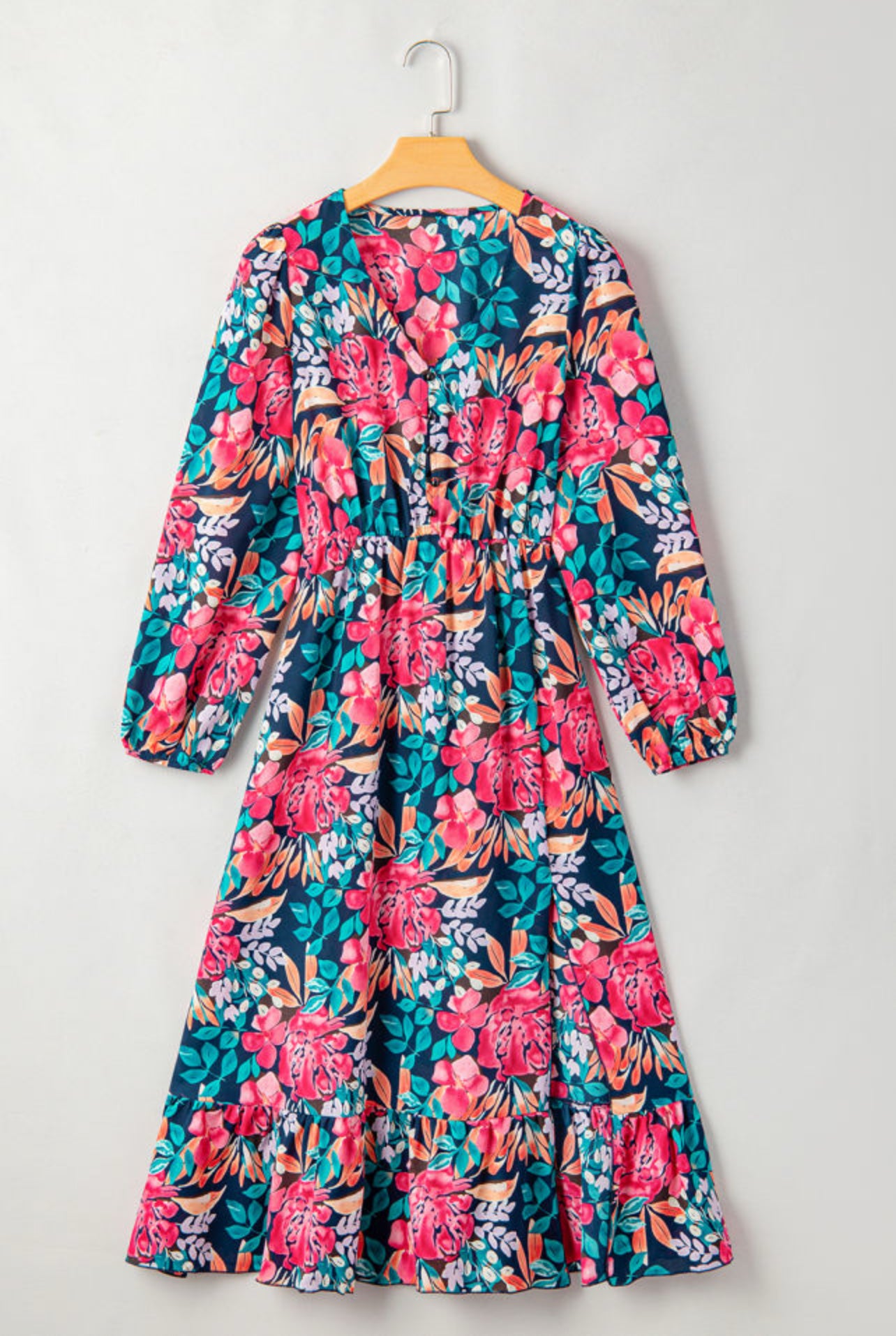 Blissful Elastic High Waist Midi Dress