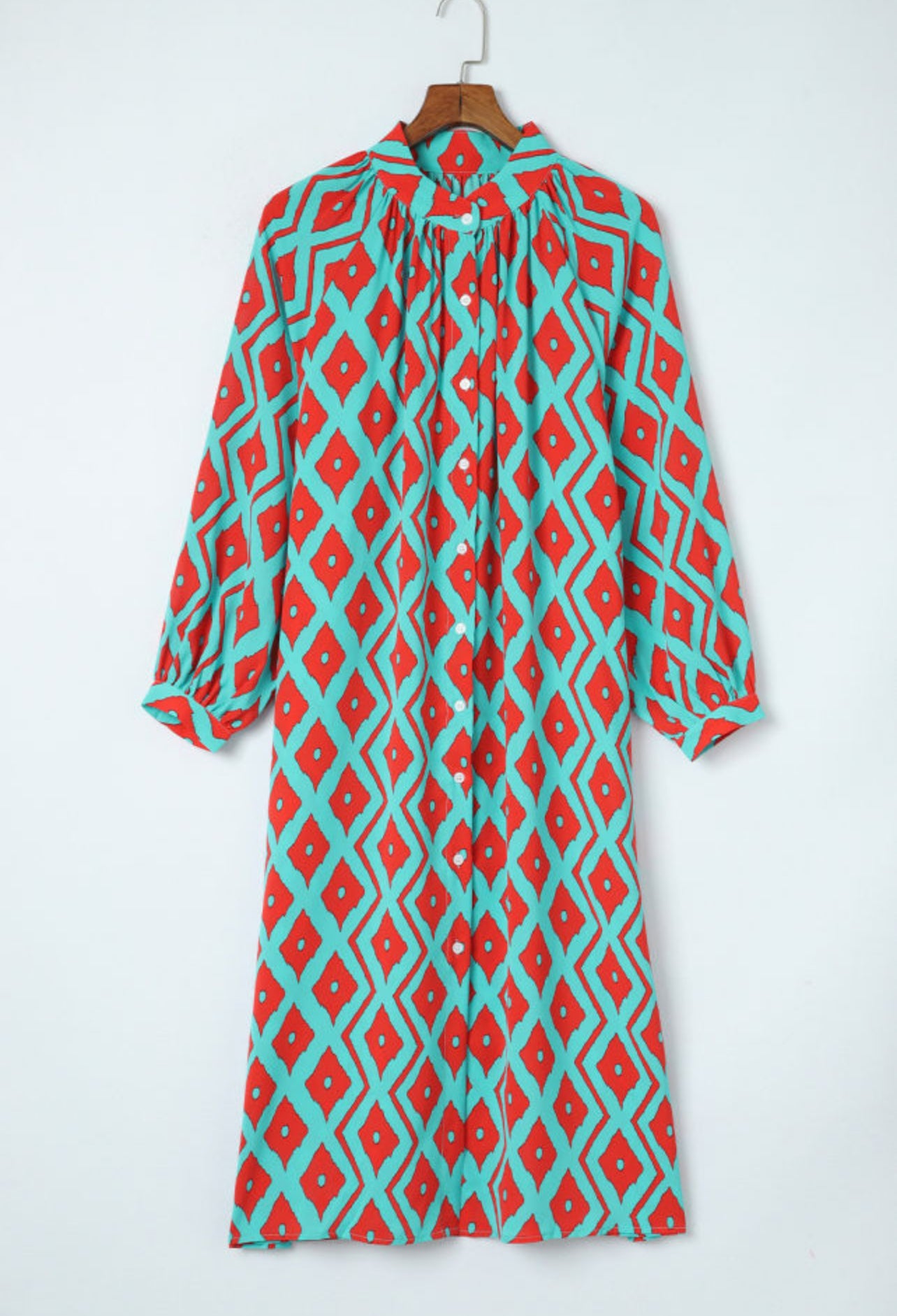 Galaxy Buttoned Shirt Midi Dress