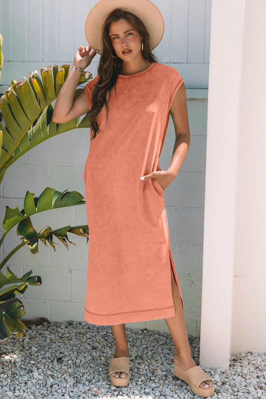 Harbour Carrot Wash Pocketed T-Shirt Midi Dress