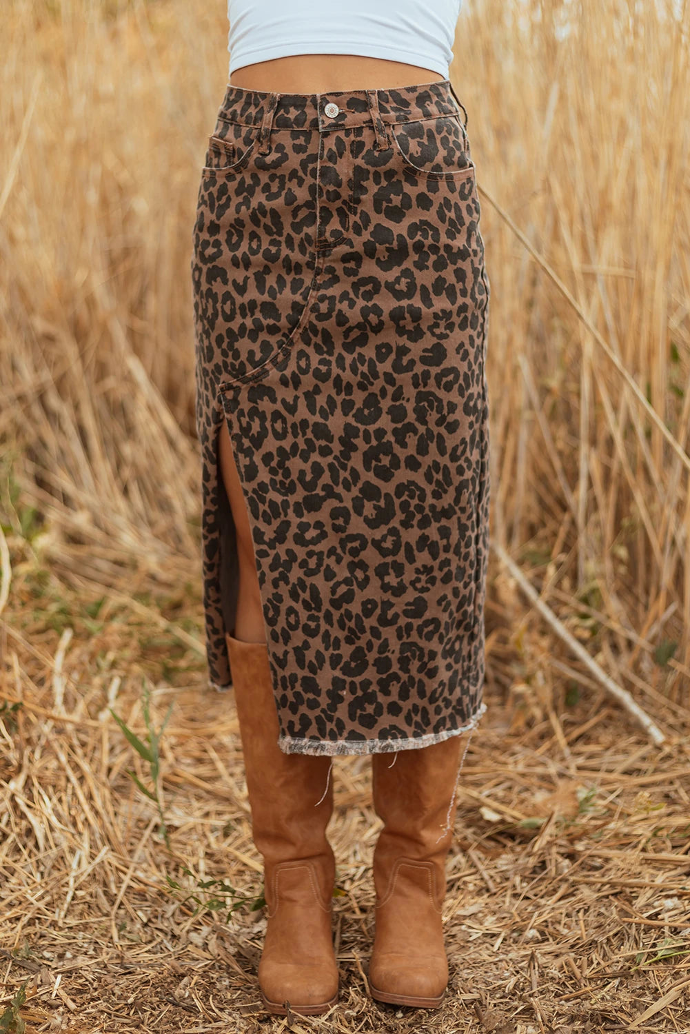 Piper Leopard Midi Skirt