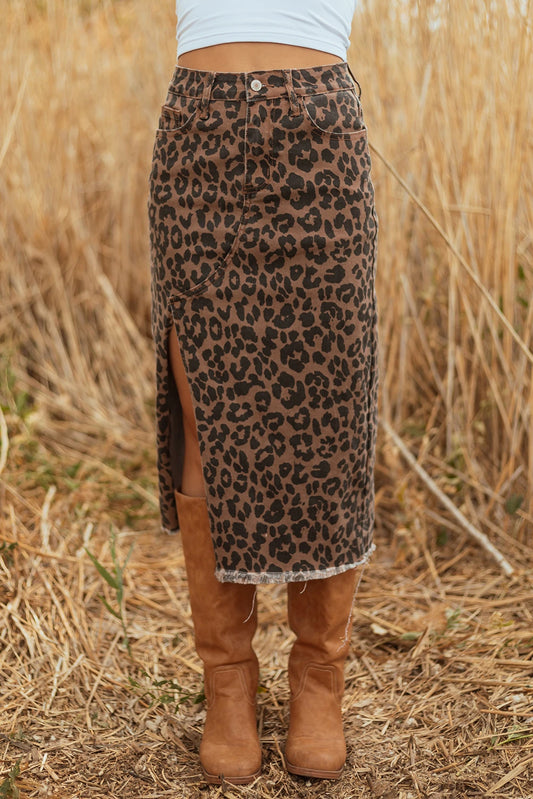 Piper Leopard Midi Skirt