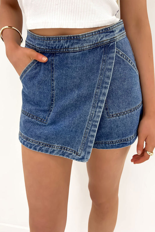 Gwynne Wrapped Denim Shorts