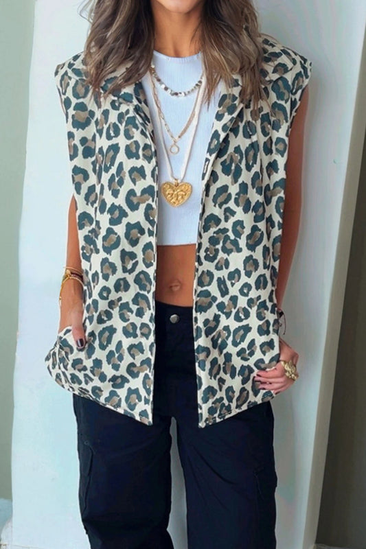 Weekend Wanderer Brown Leopard Vest