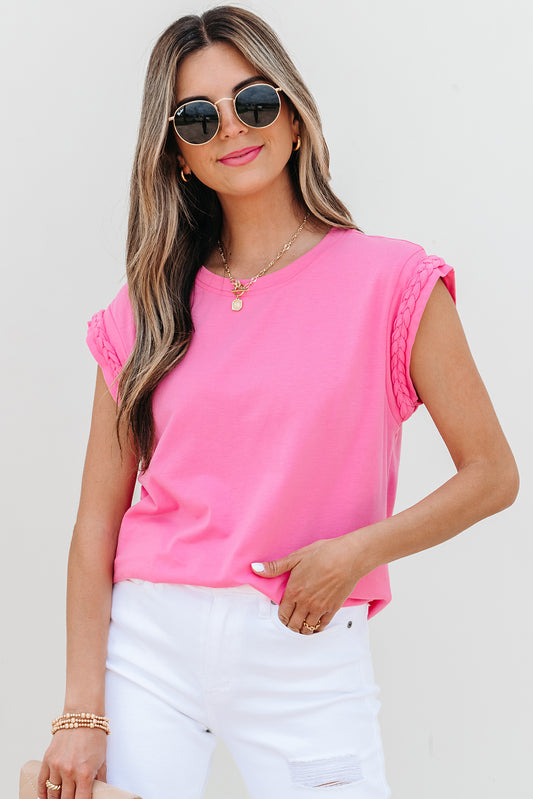 Adeline Pink Crew Neck Top