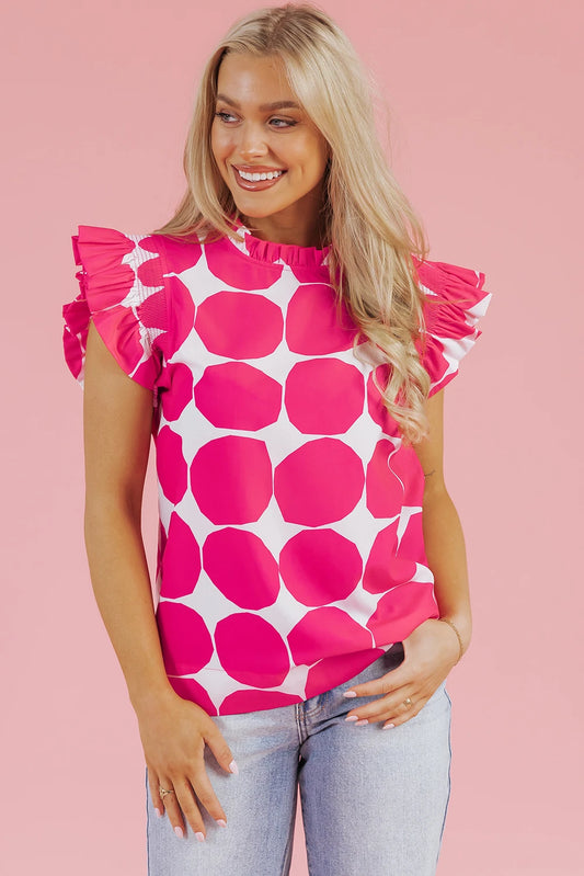 Madeline Pink Flutter Sleeve Top