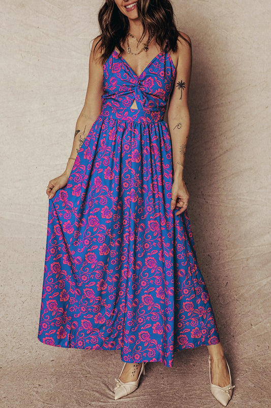 Riviera Bloom Floral Print Maxi Dress