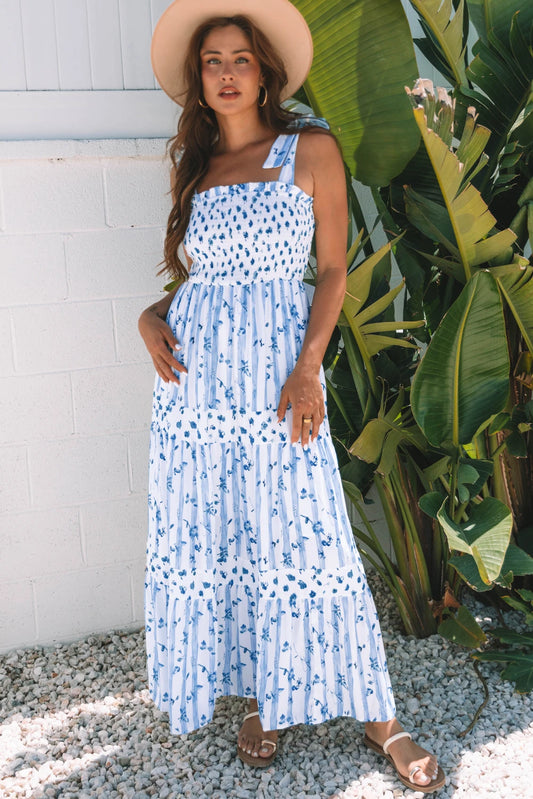 Santorini Sky Bloom Maxi Dress