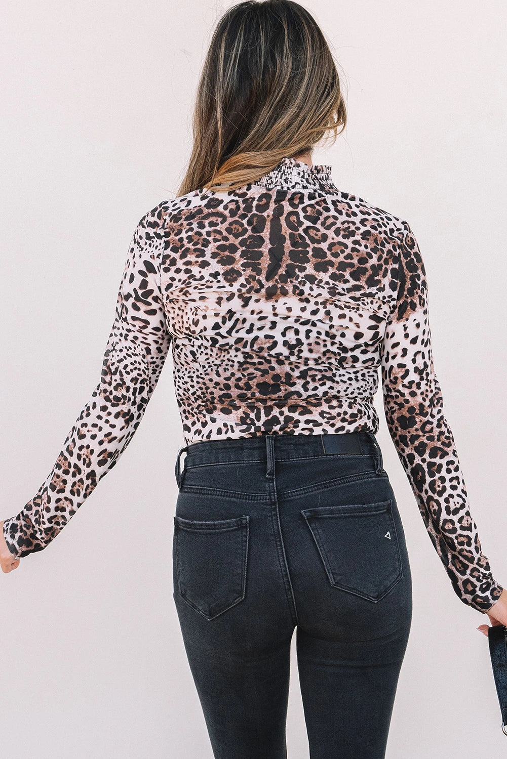 Untamed Elegance Leopard Mesh Long Sleeve Bodysuit