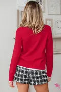 Luna Bow Detail Red Sweater
