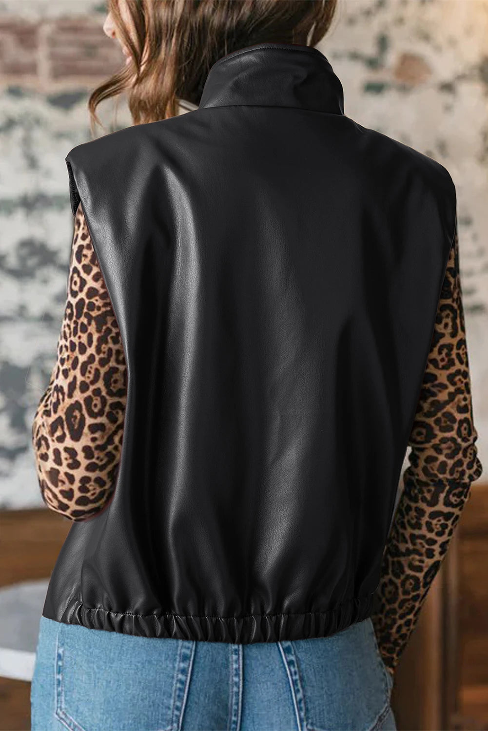 Chelsea Faux Leather Zip-Up Vest