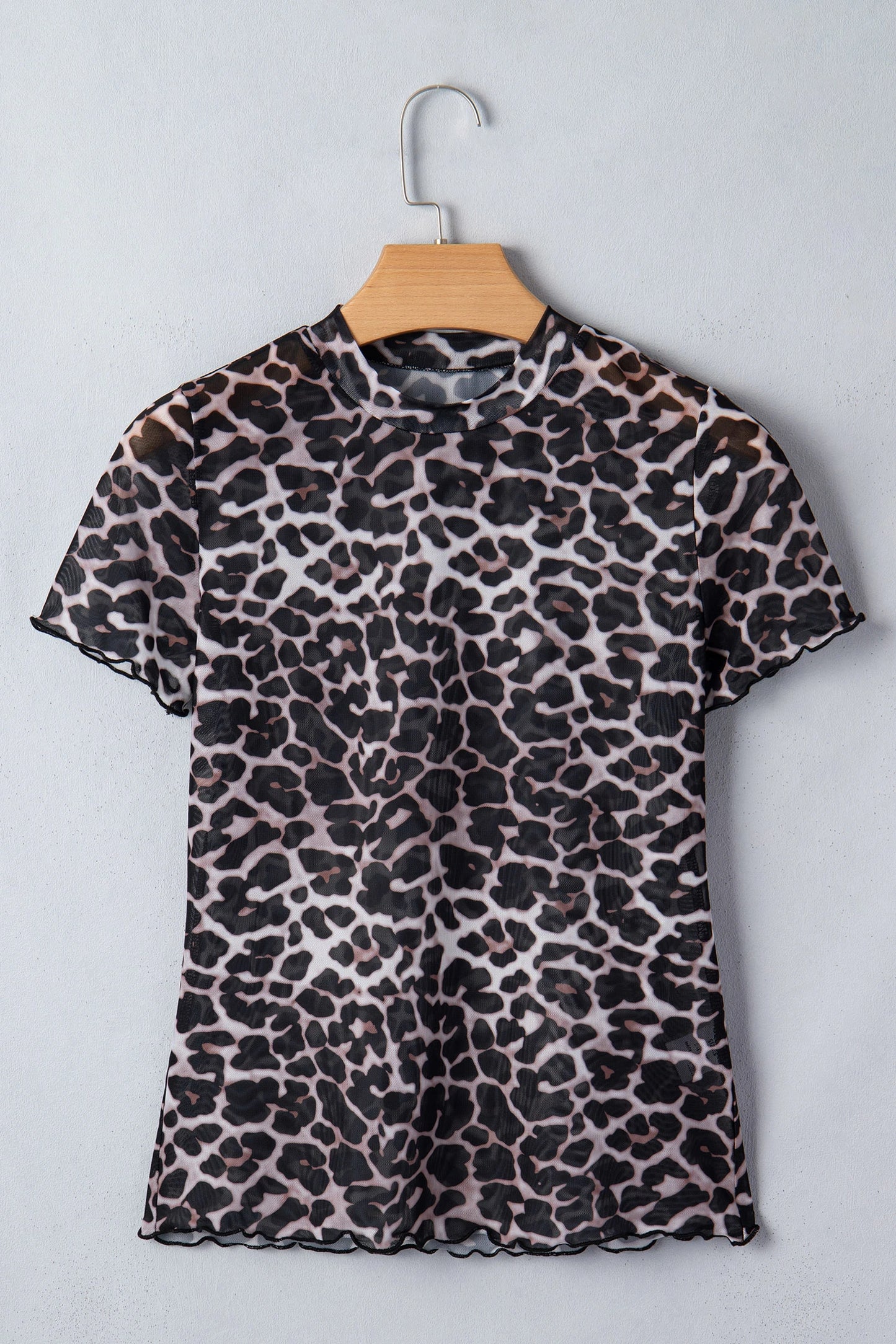 Kennedy Sheer Mesh Leopard Print Top