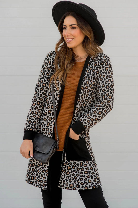 Urban Safari Patched Pocket Open Cardigan