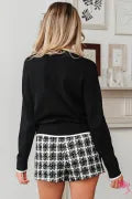 Luna Bow Detail Black Sweater