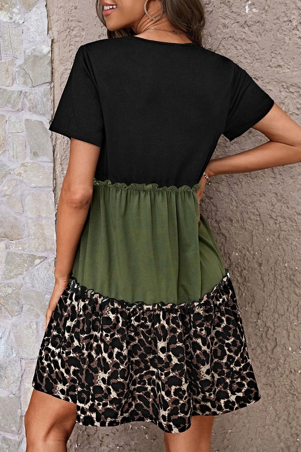 Safari Leopard Print Short Dress