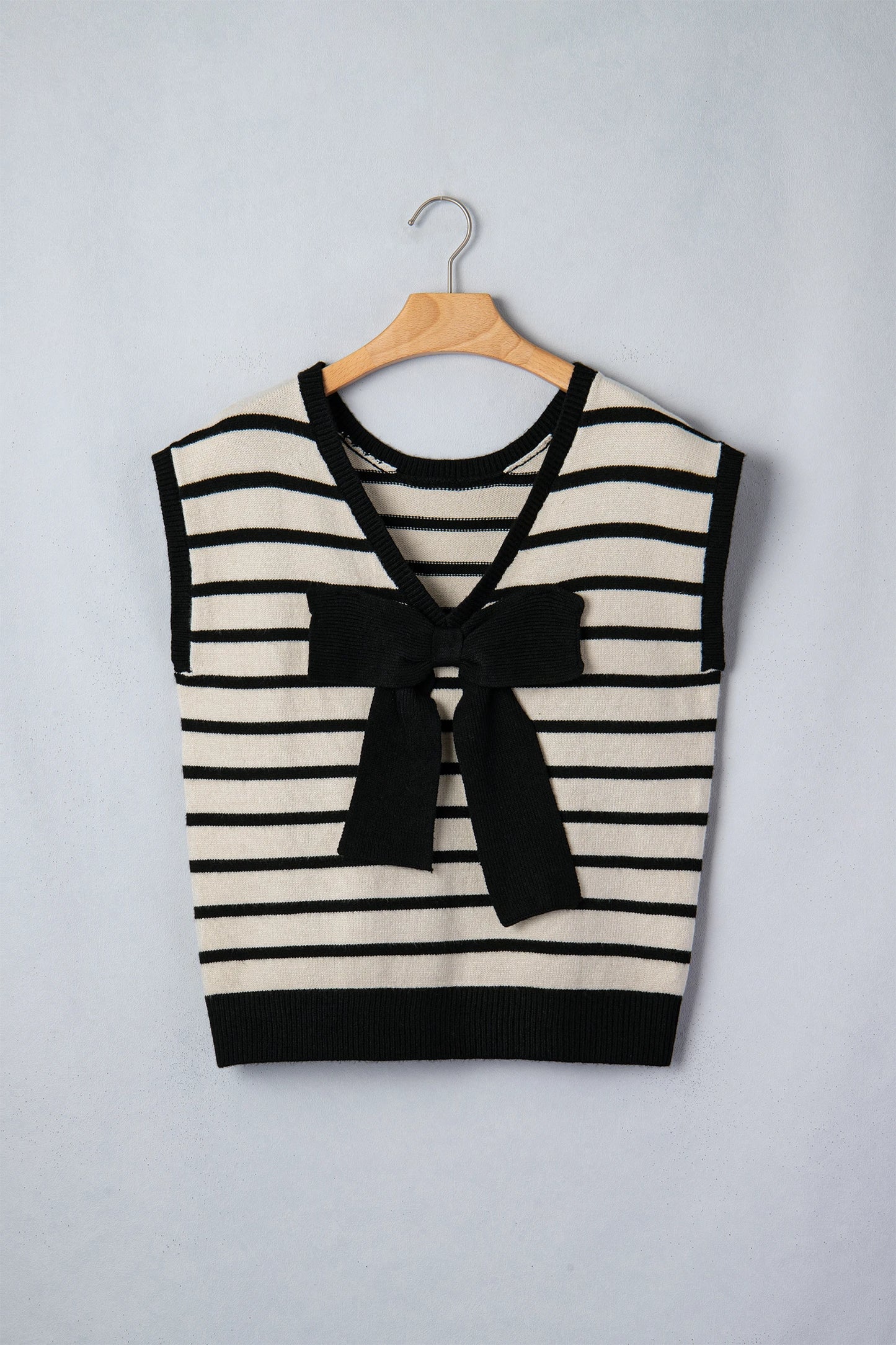 Coco Bow Applique Black Sweater Vest
