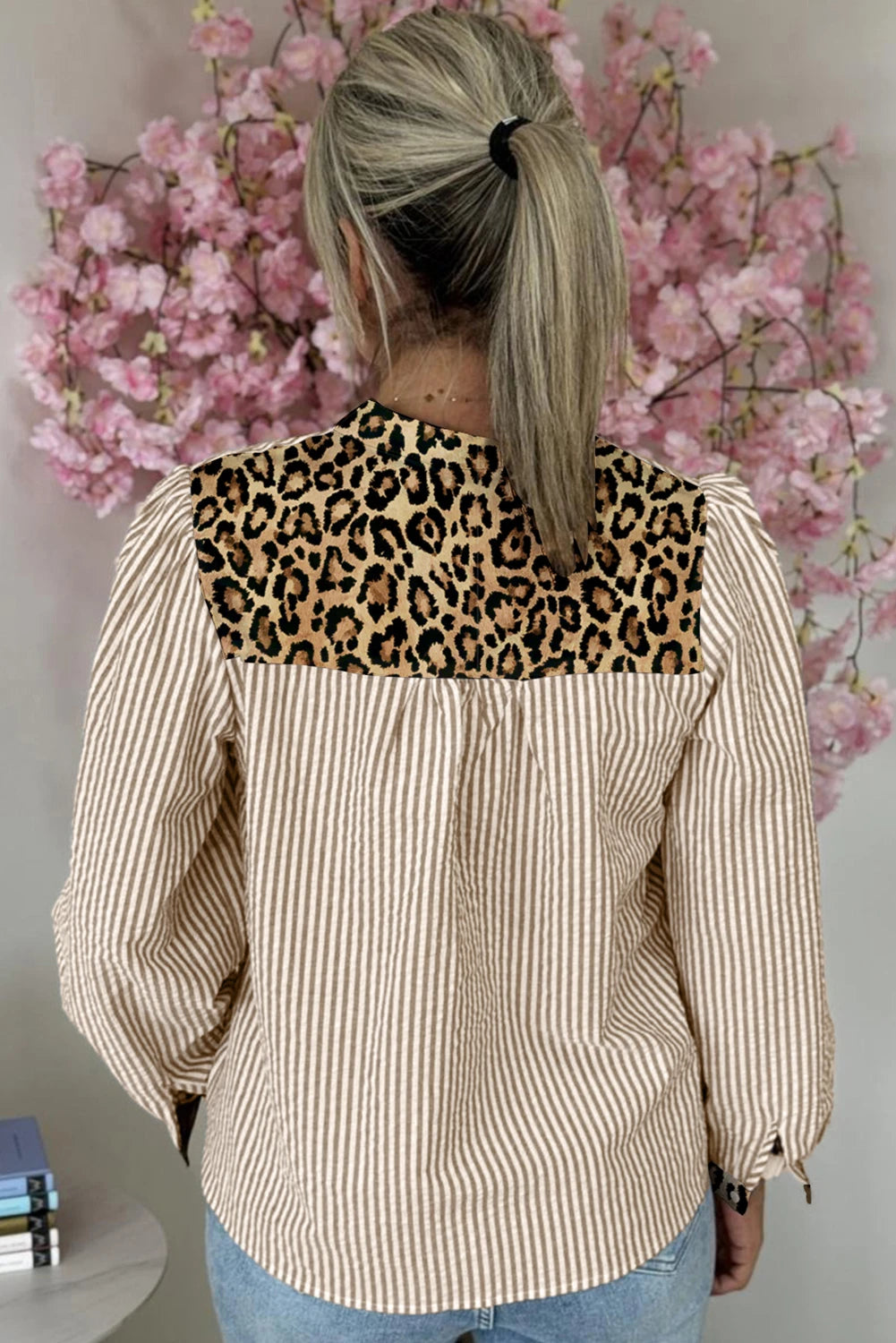 Timeless Leopard Patchwork Long Sleeve Shirt