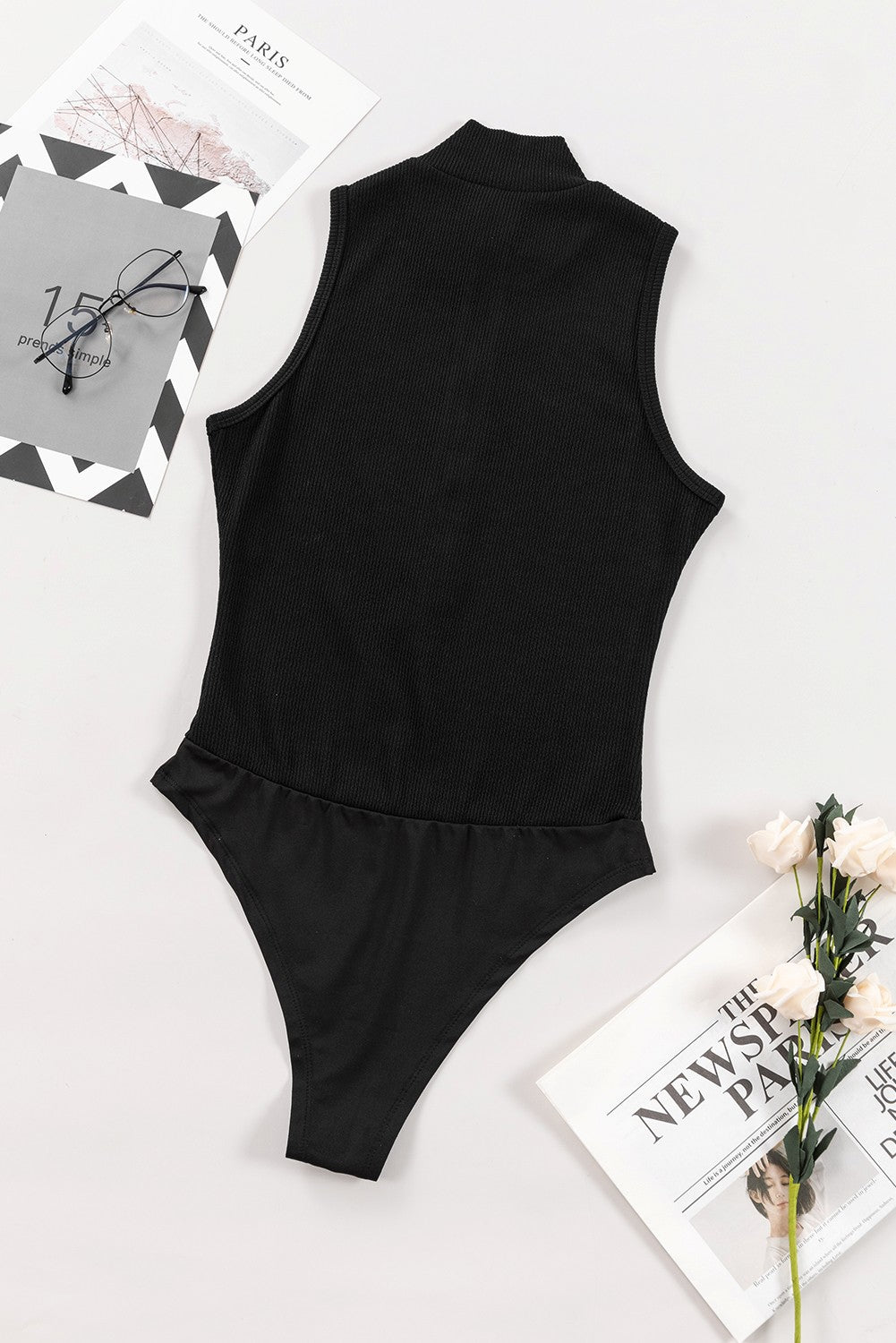 Amelia Zip Up Sleeveless Bodysuit