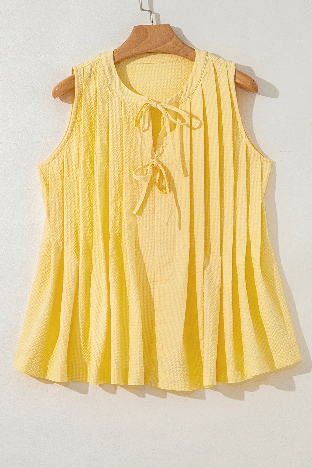 Xanthe Pleated Yellow Tank Top