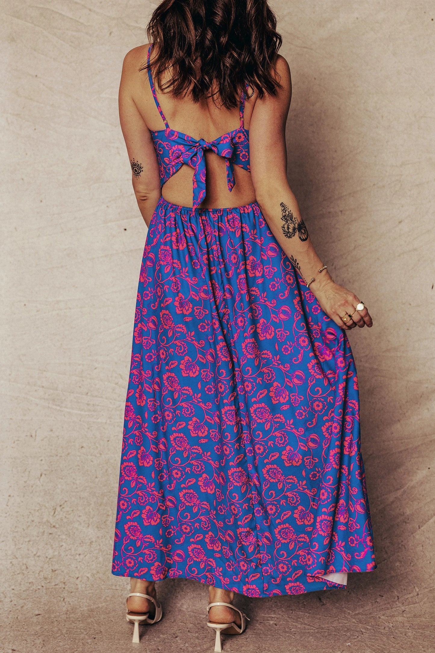 Riviera Bloom Floral Print Maxi Dress