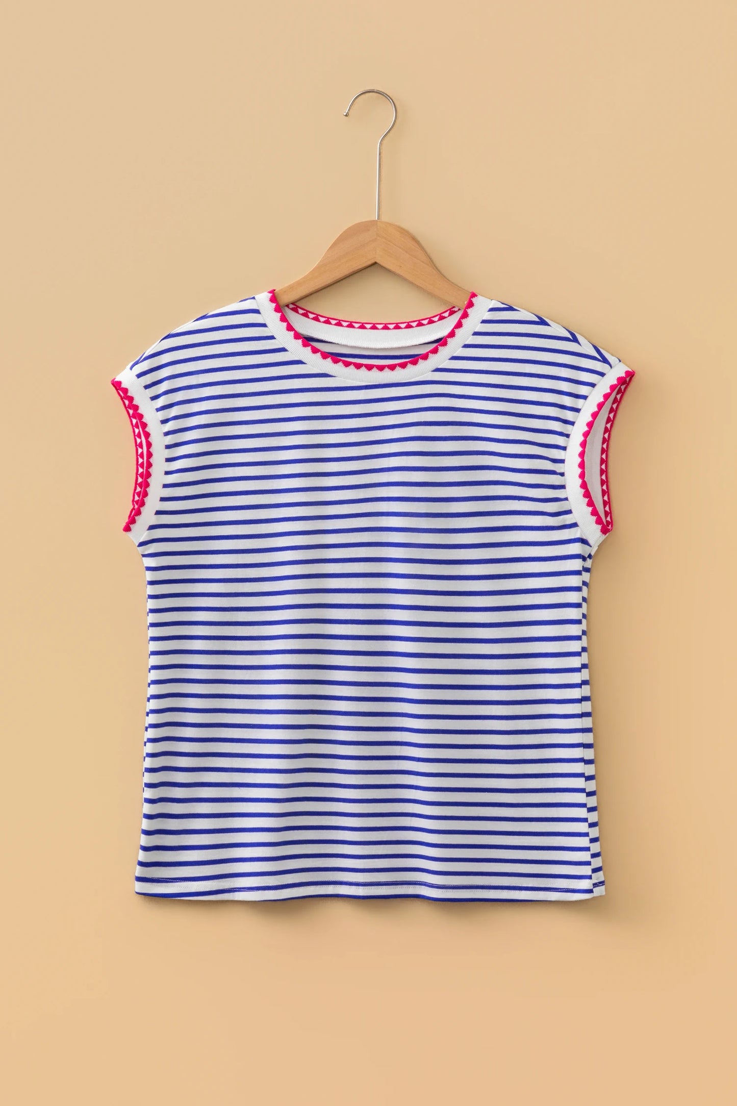 Coastal Breeze Stripe Round Neck Top