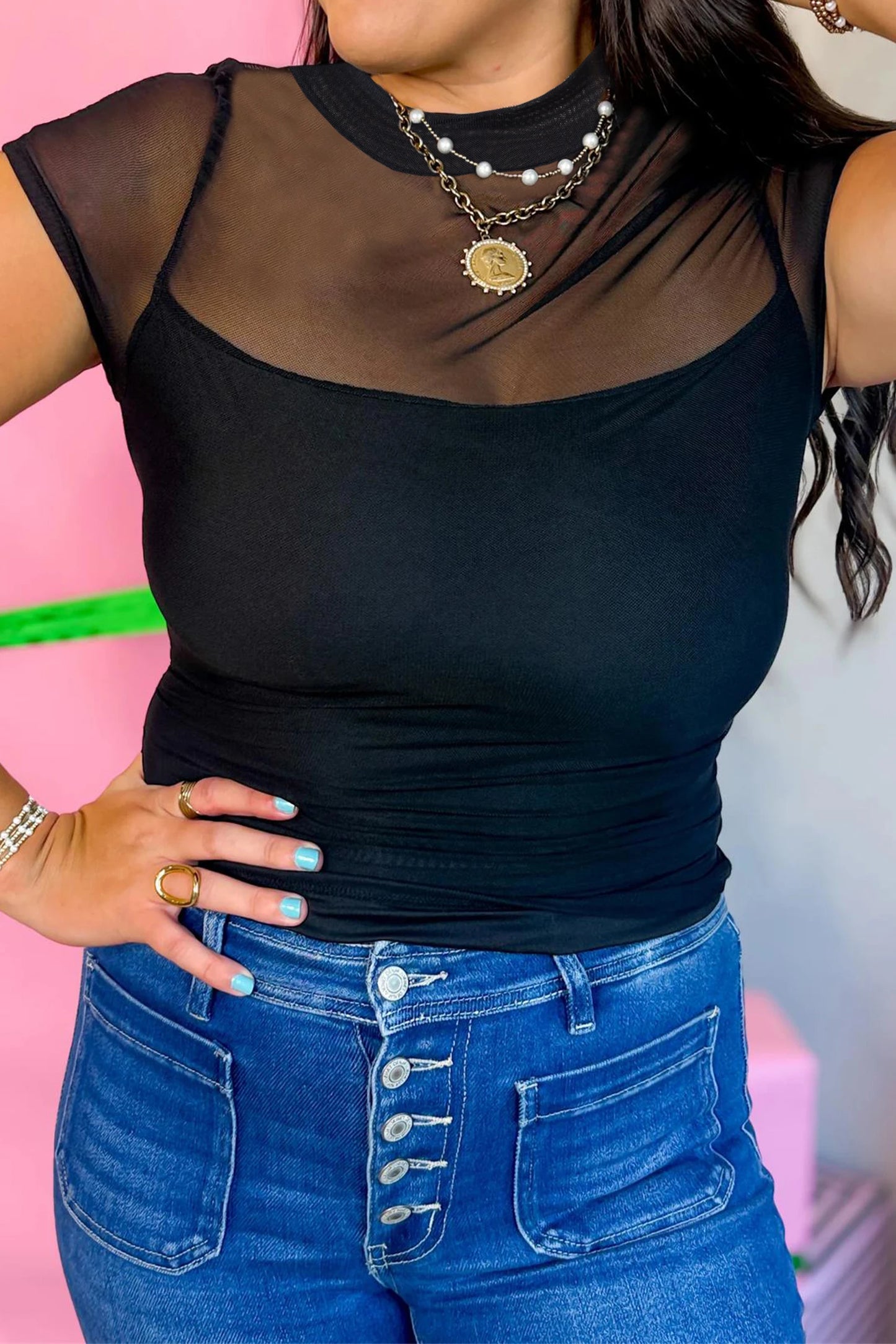 Elegance Sheer Panel Top