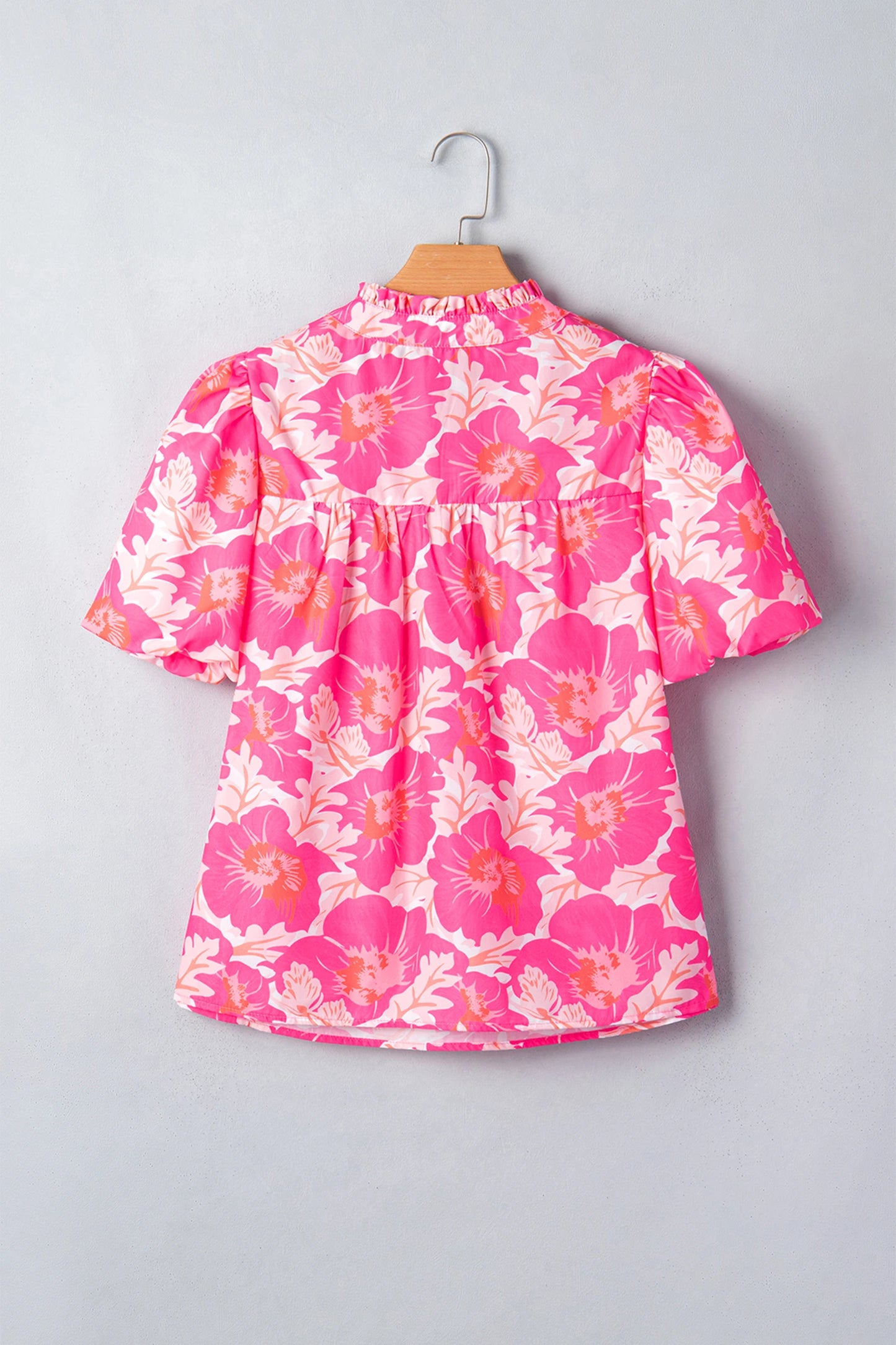 Bright Days Pink Bubble Sleeve Blouse