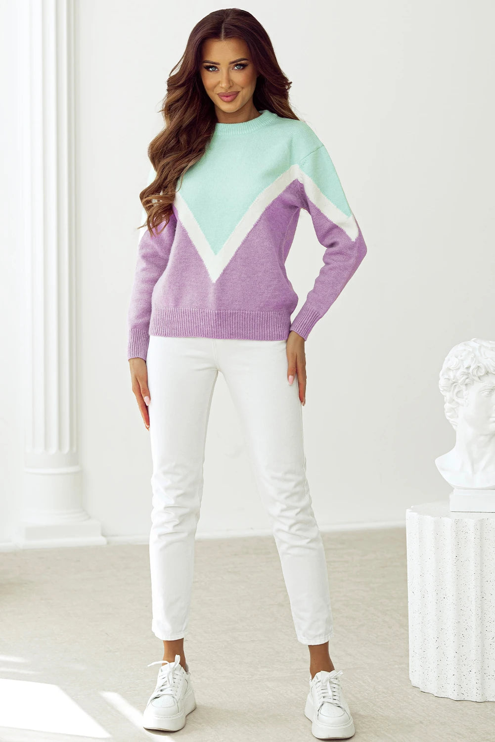 Sugar Plum Chevron Colorblock Sweater