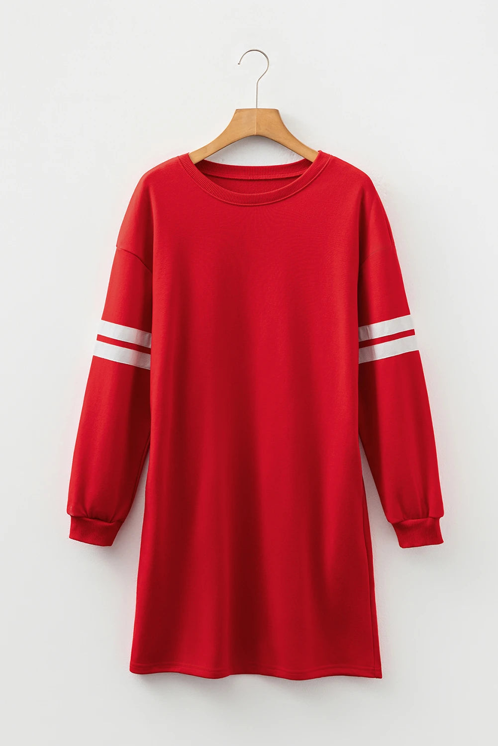 Varsity Game Day Red Sweatshirt Short Dress