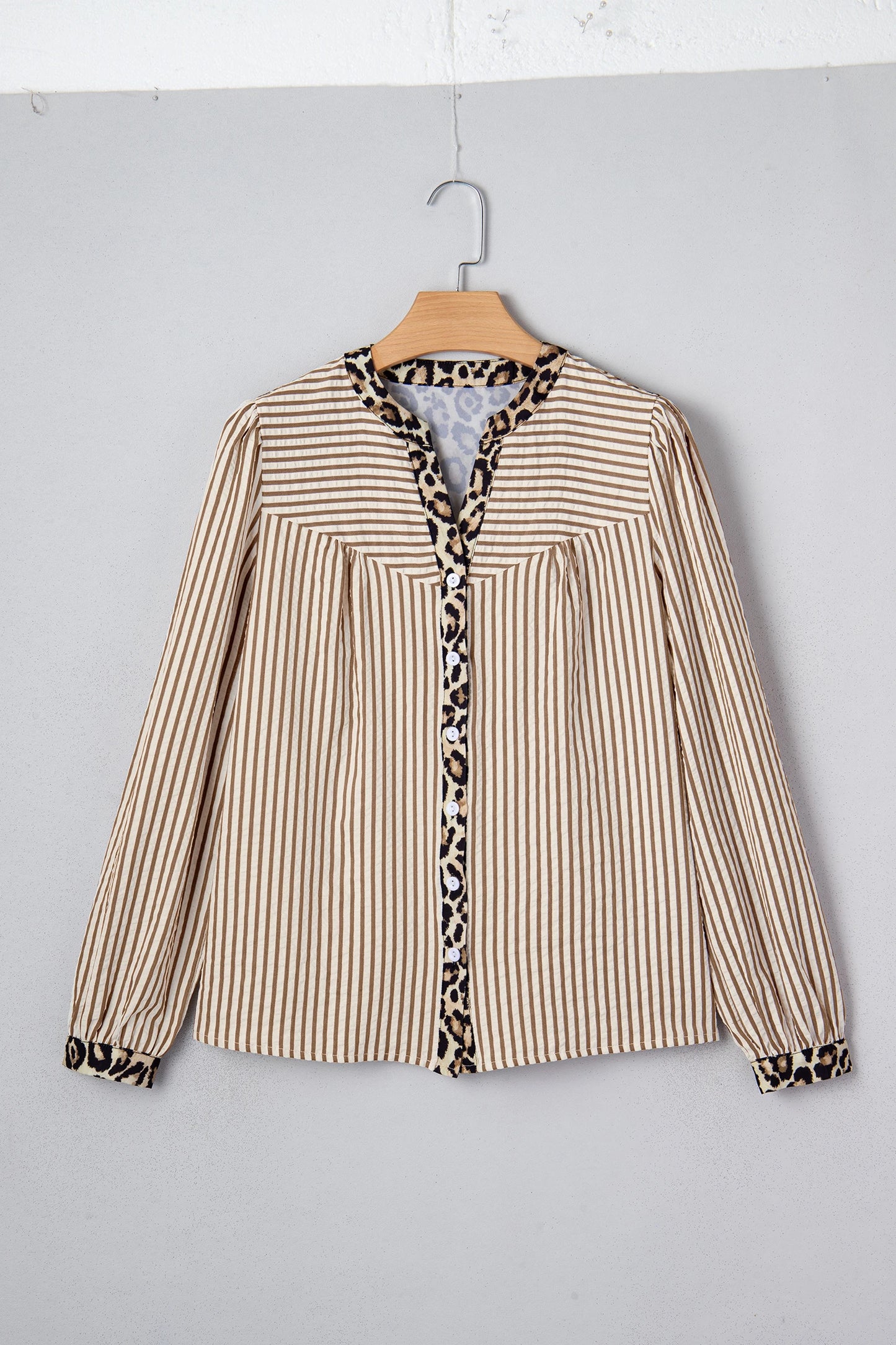 Timeless Leopard Patchwork Long Sleeve Shirt