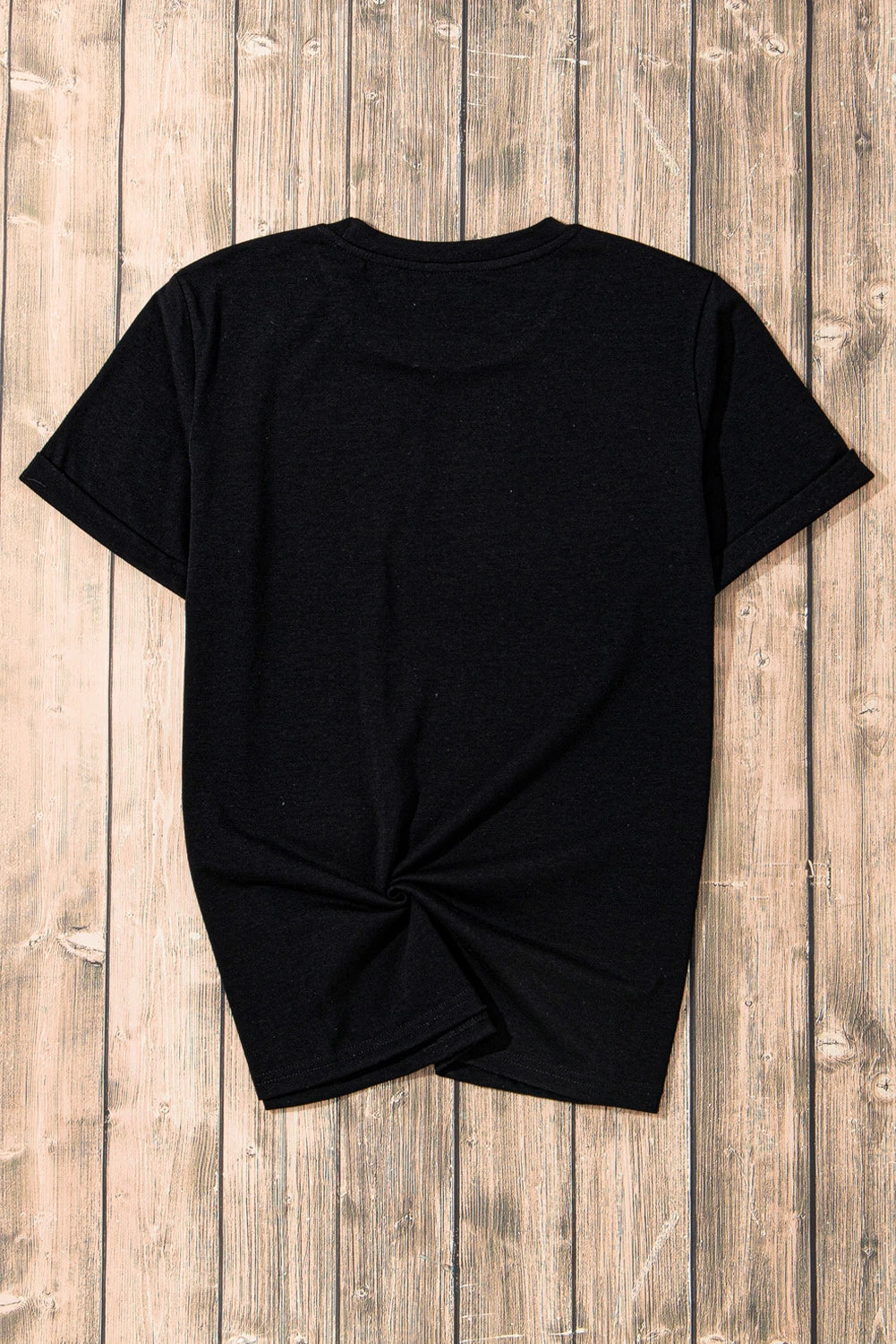 Brynn Black Rhinestone Graphic Casual T-Shirt