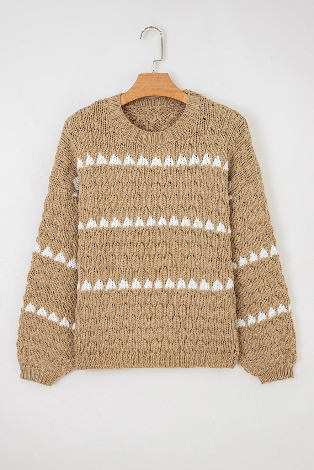 Almond Frost Cable Knit Sweater