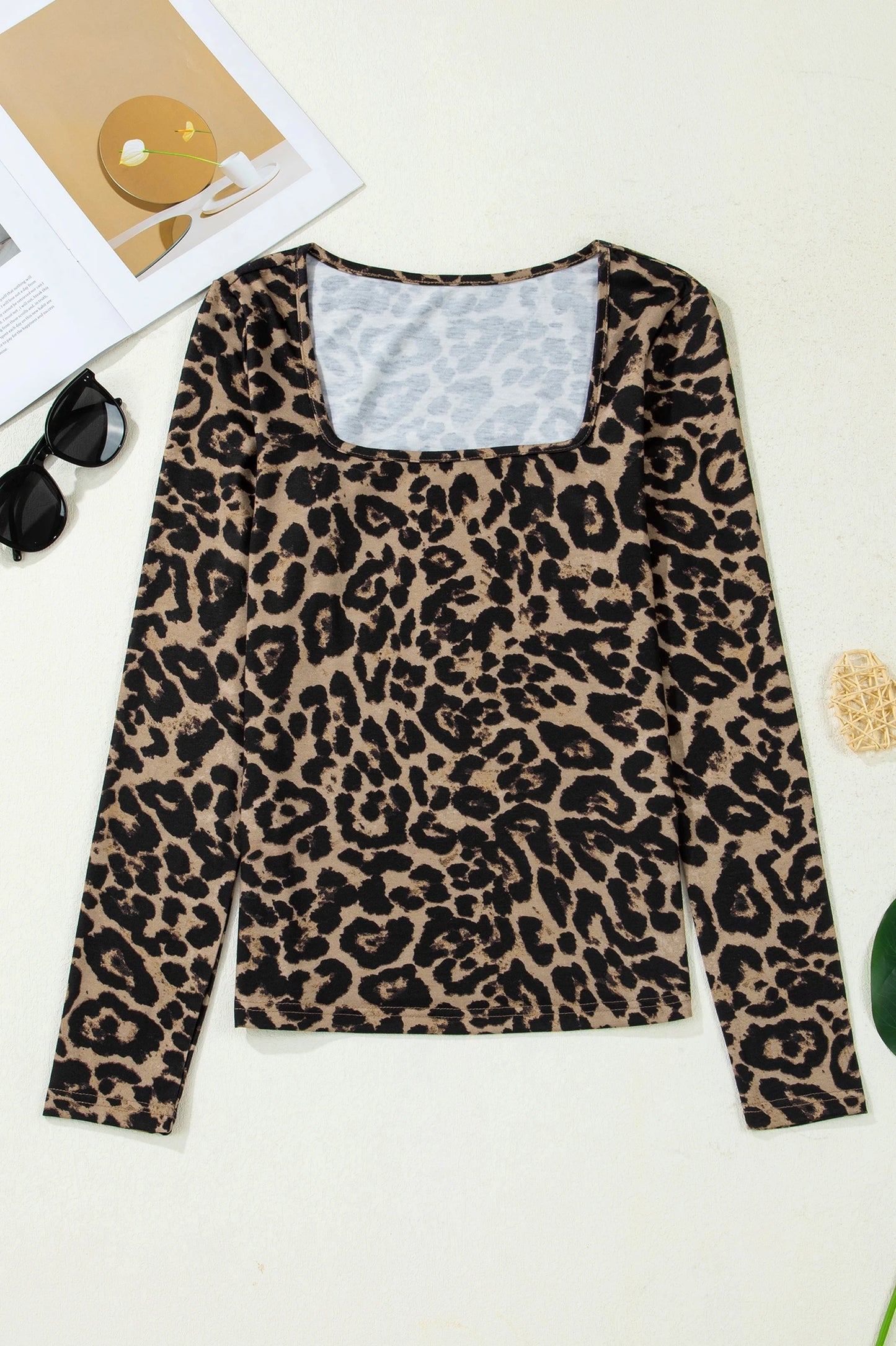 Kaia Leopard Print Long Sleeve Top