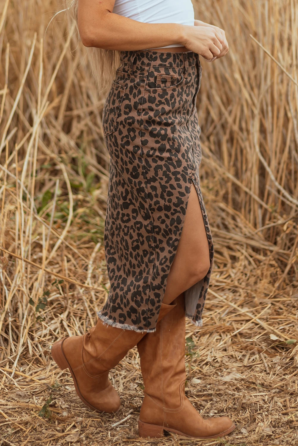 Piper Leopard Midi Skirt