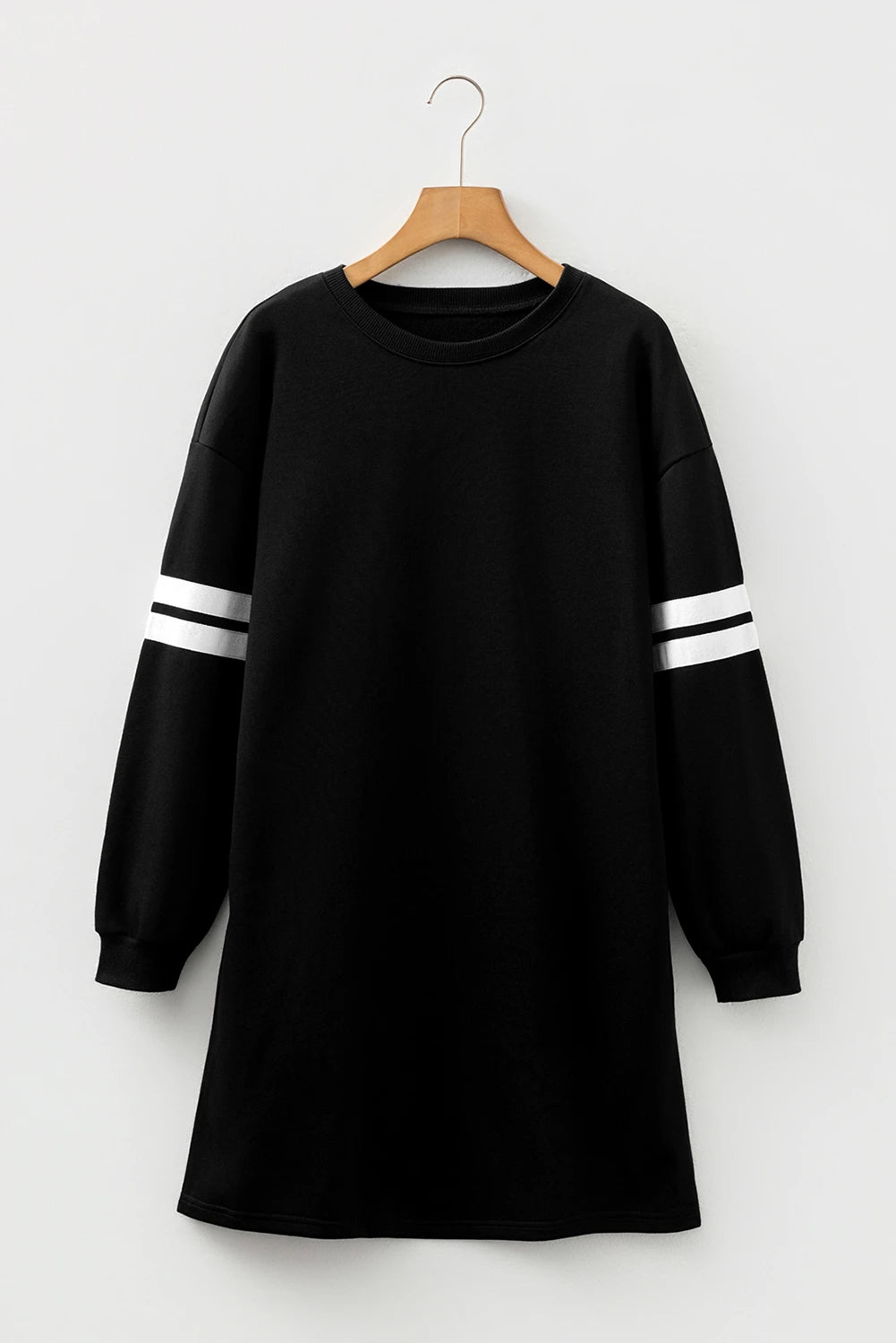 Varsity Game Day Black Sweatshirt Short Dress
