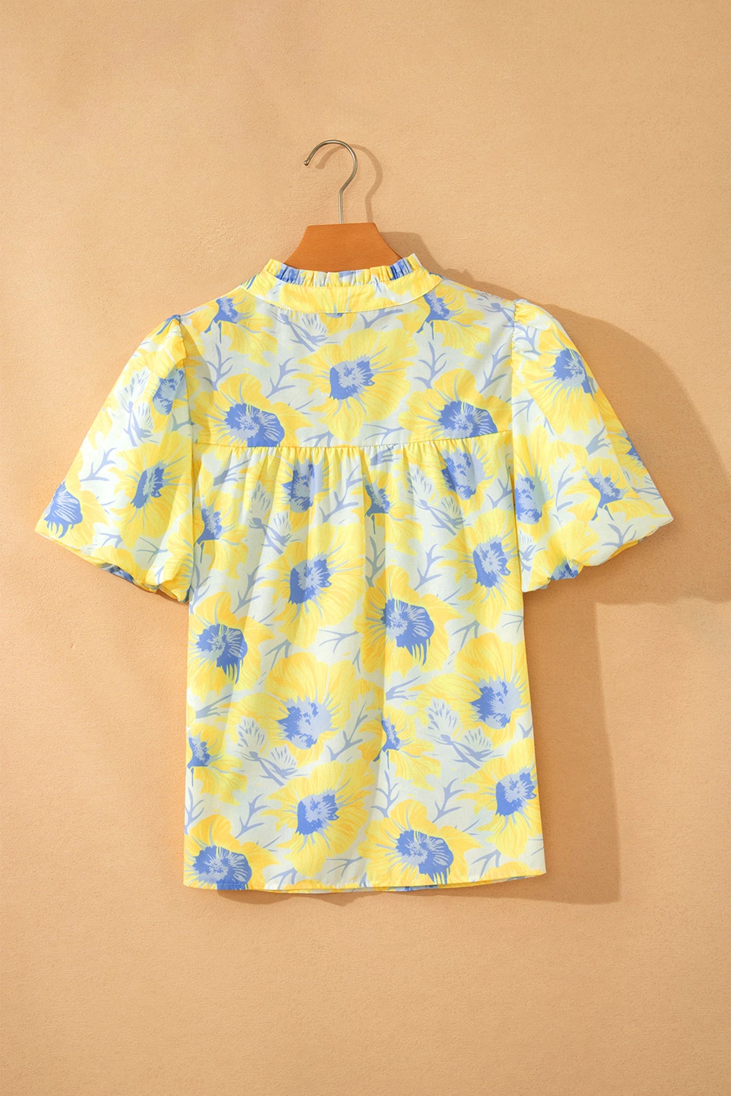 Bright Days Yellow Bubble Sleeve Blouse