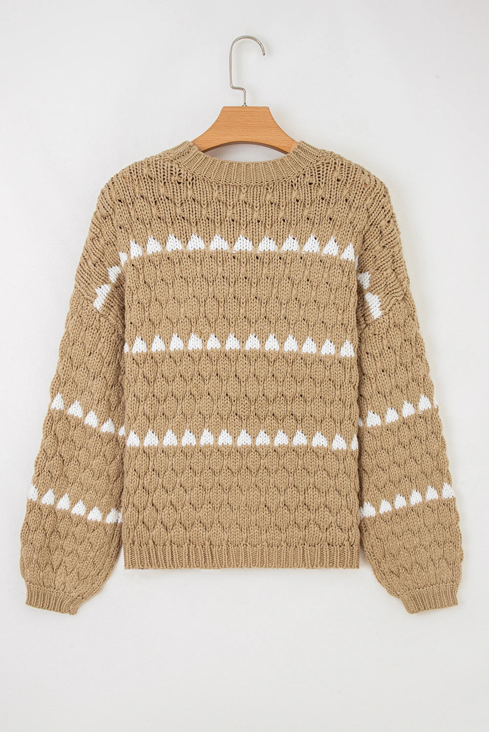 Almond Frost Cable Knit Sweater