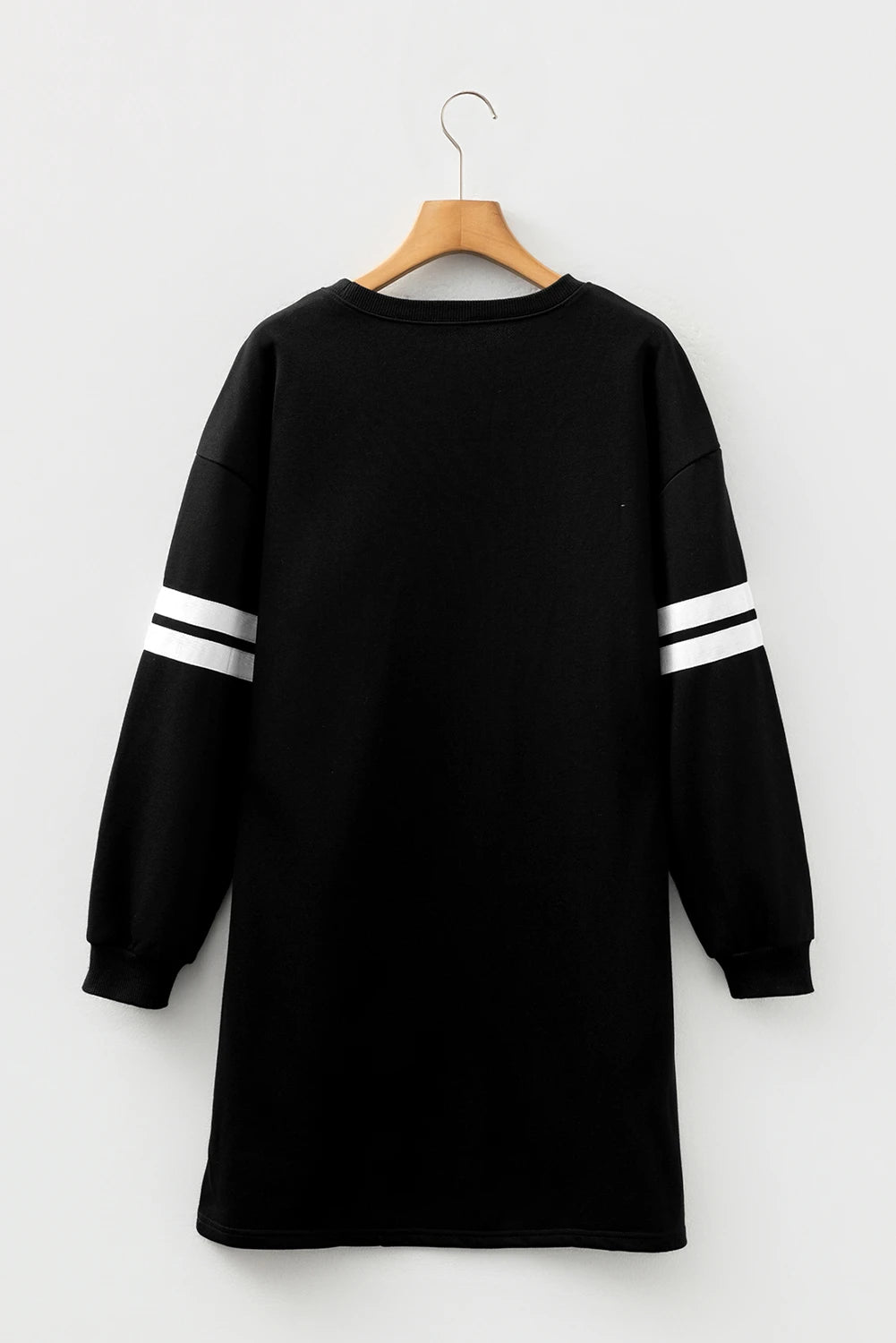 Varsity Game Day Black Sweatshirt Short Dress