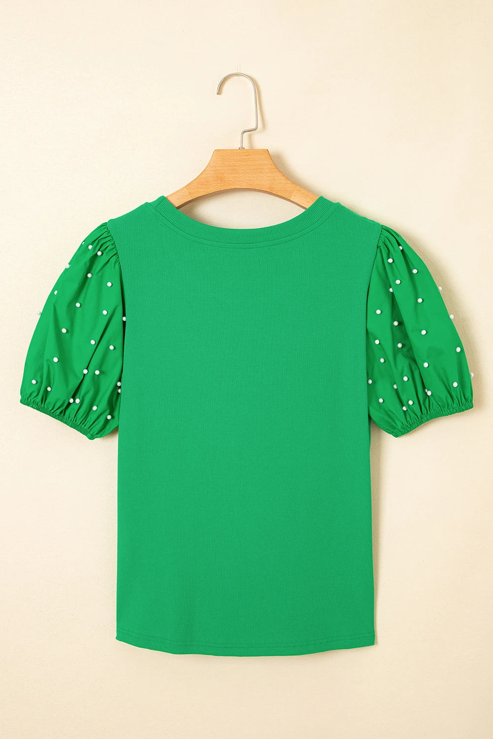 Phoebe Pearl Sleeve Green Top