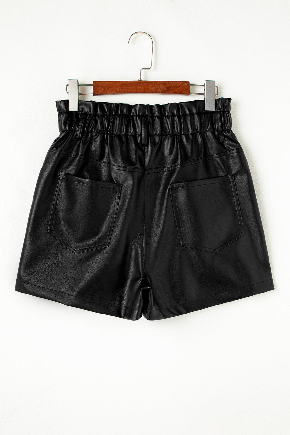Cora Black Faux Leather Shorts