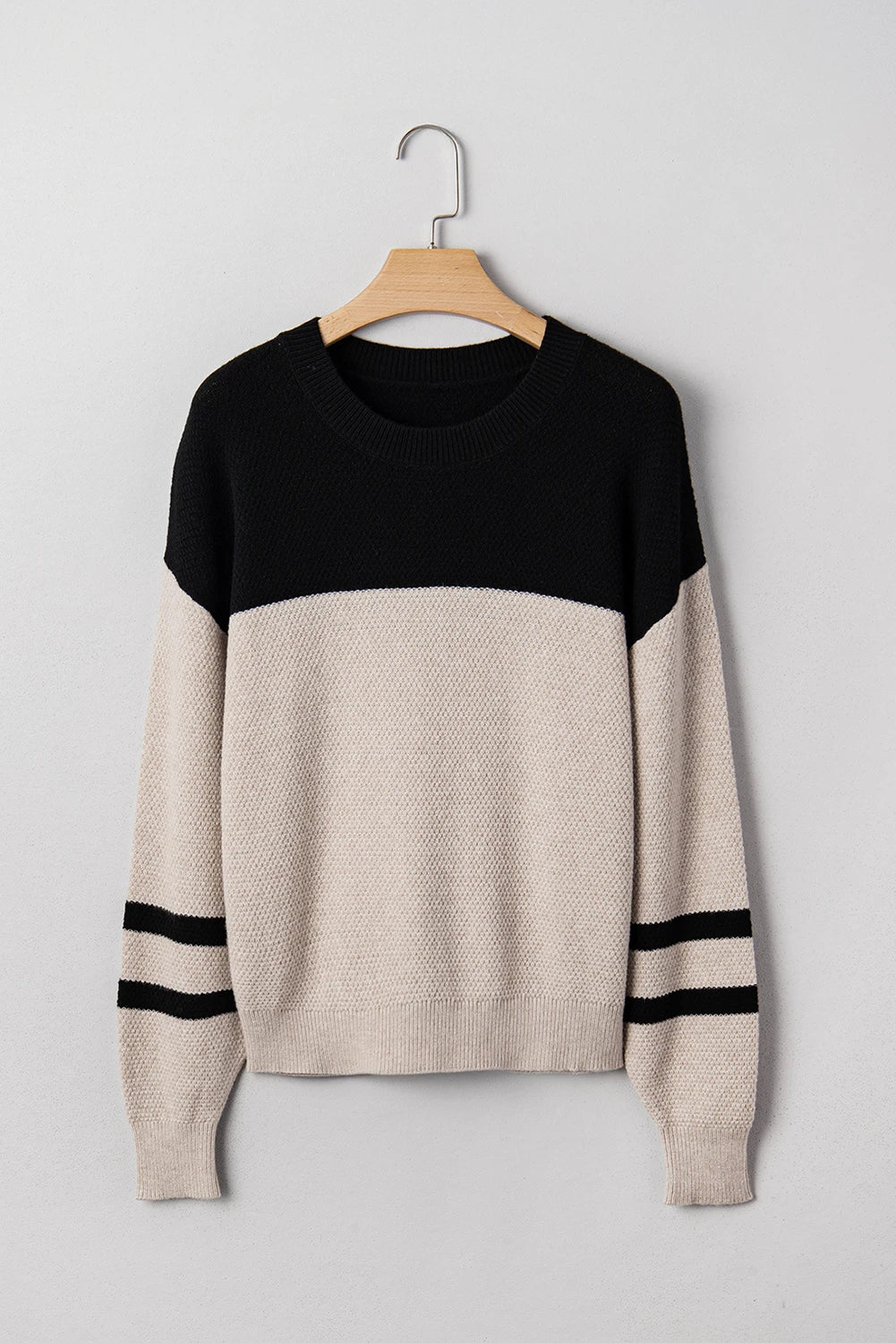 Manhattan Colorblock Knit Striped Sleeve Sweater