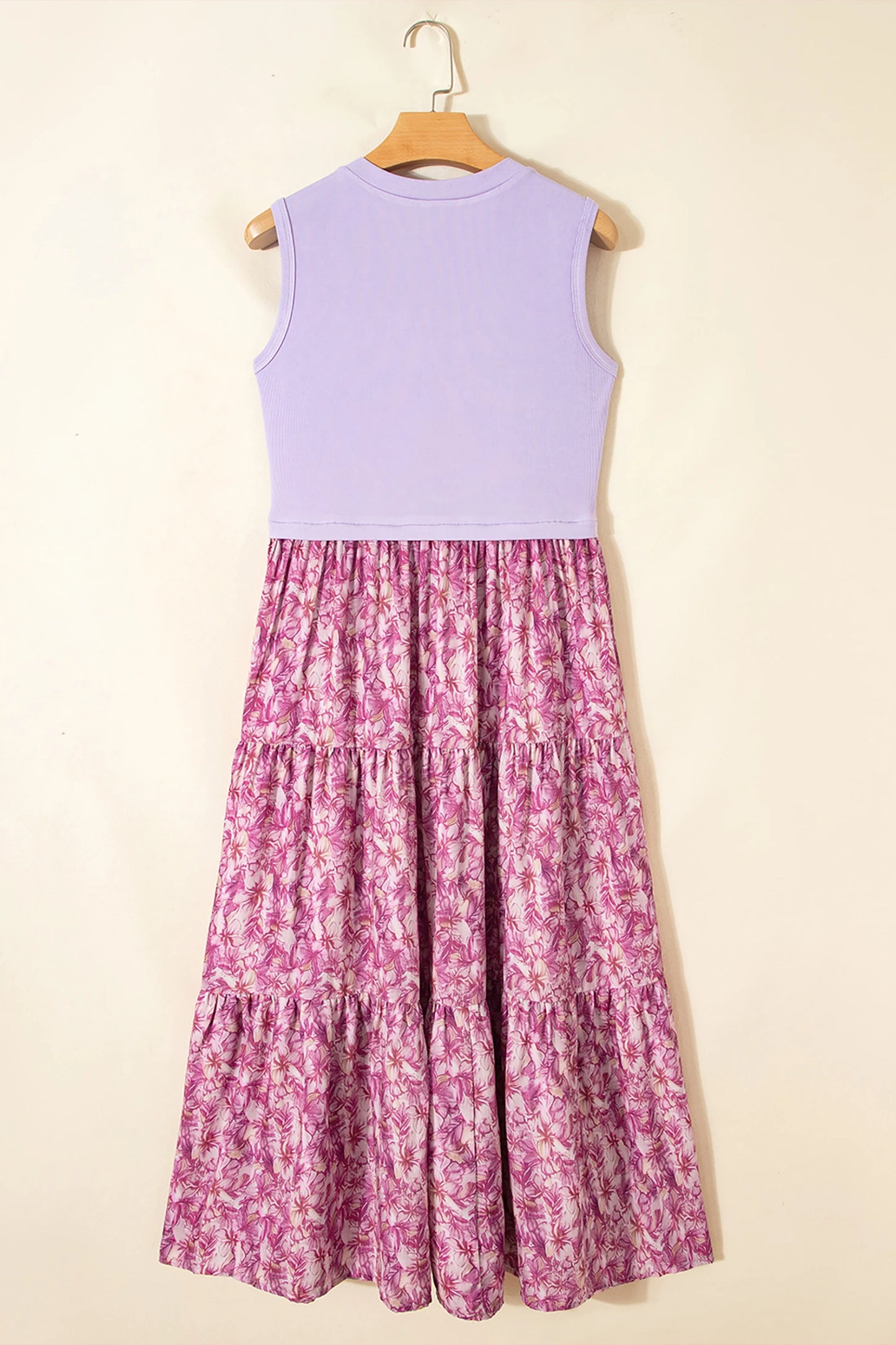 Athena Purple Lounge V-Neck Tank Floral Maxi Dress