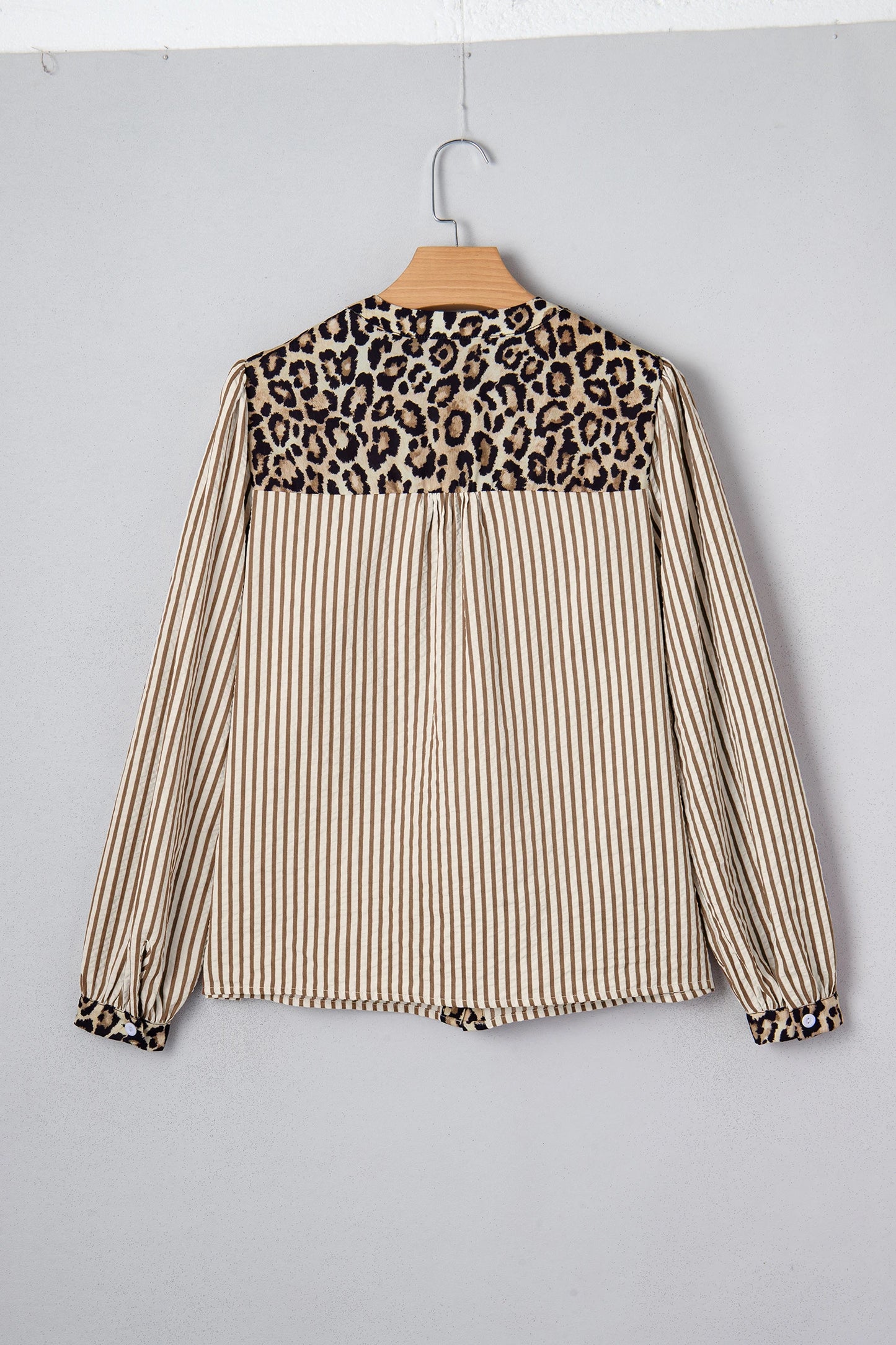 Timeless Leopard Patchwork Long Sleeve Shirt