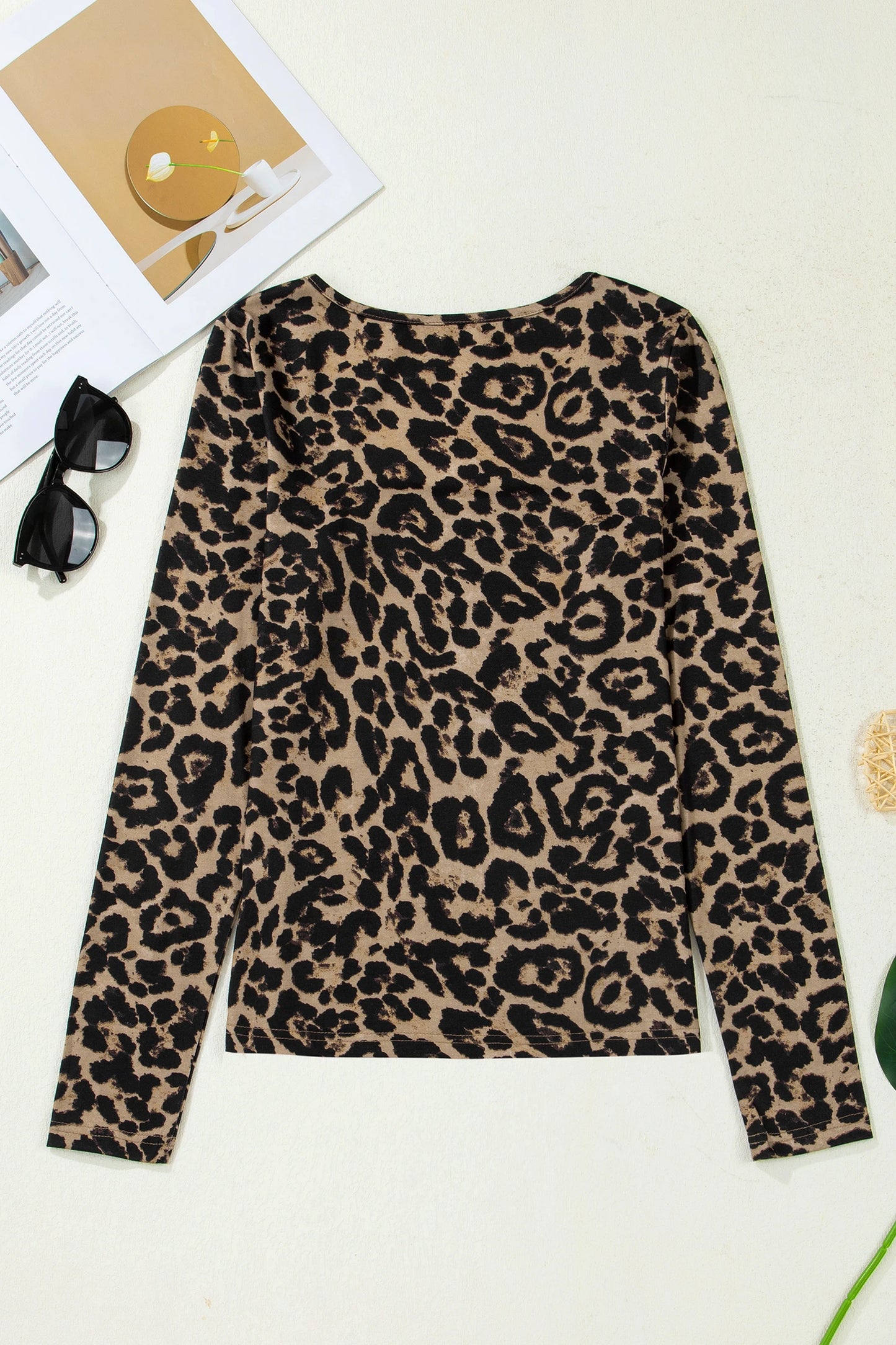 Kaia Leopard Print Long Sleeve Top