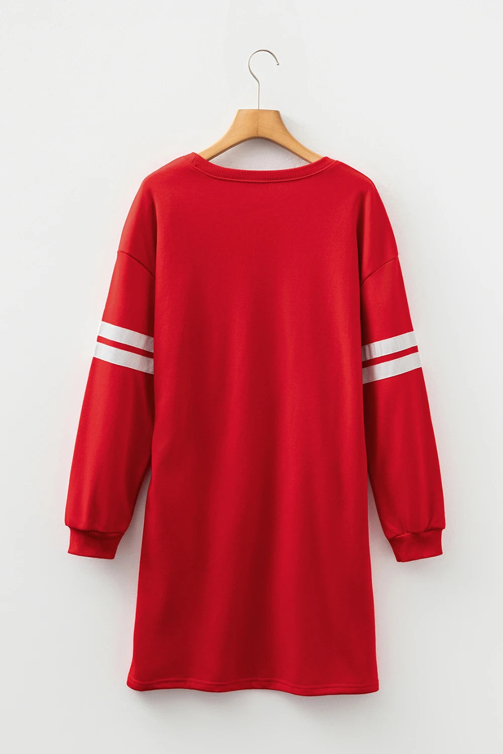 Varsity Game Day Red Sweatshirt Short Dress