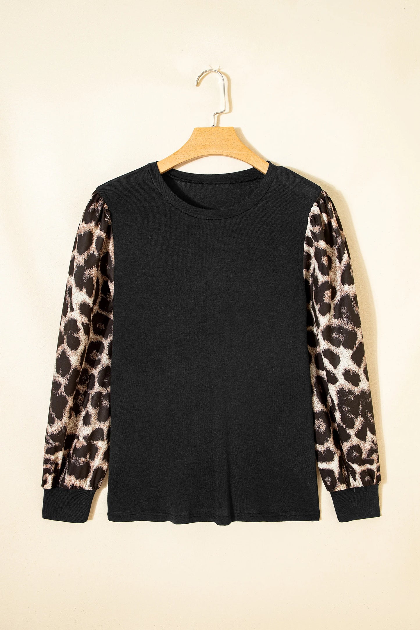 Wild Grace Leopard Puff Sleeve Long Sleeve Top