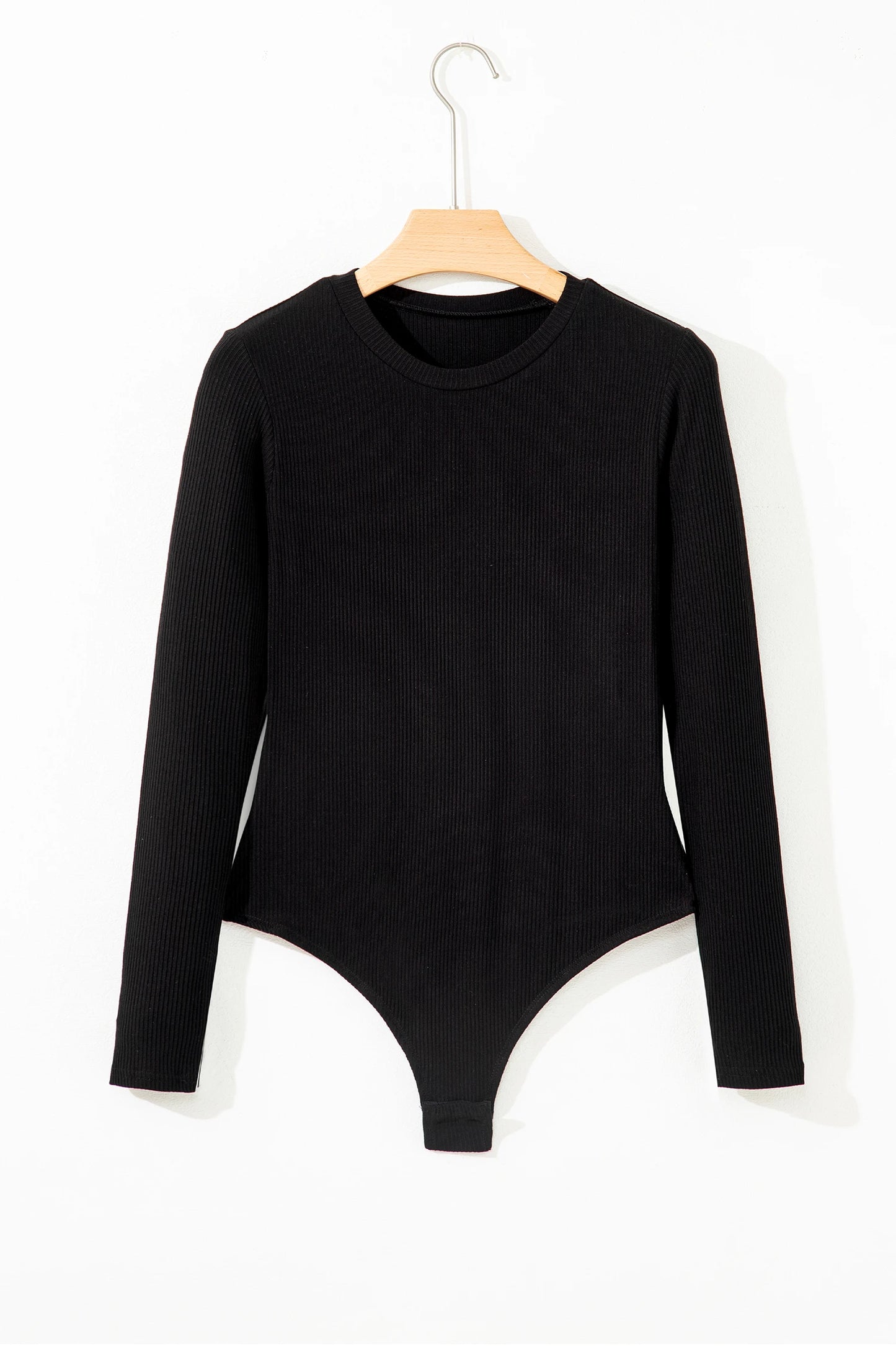 Essential Black Ribbed Long Sleeve Bodysuit