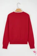 Luna Bow Detail Red Sweater