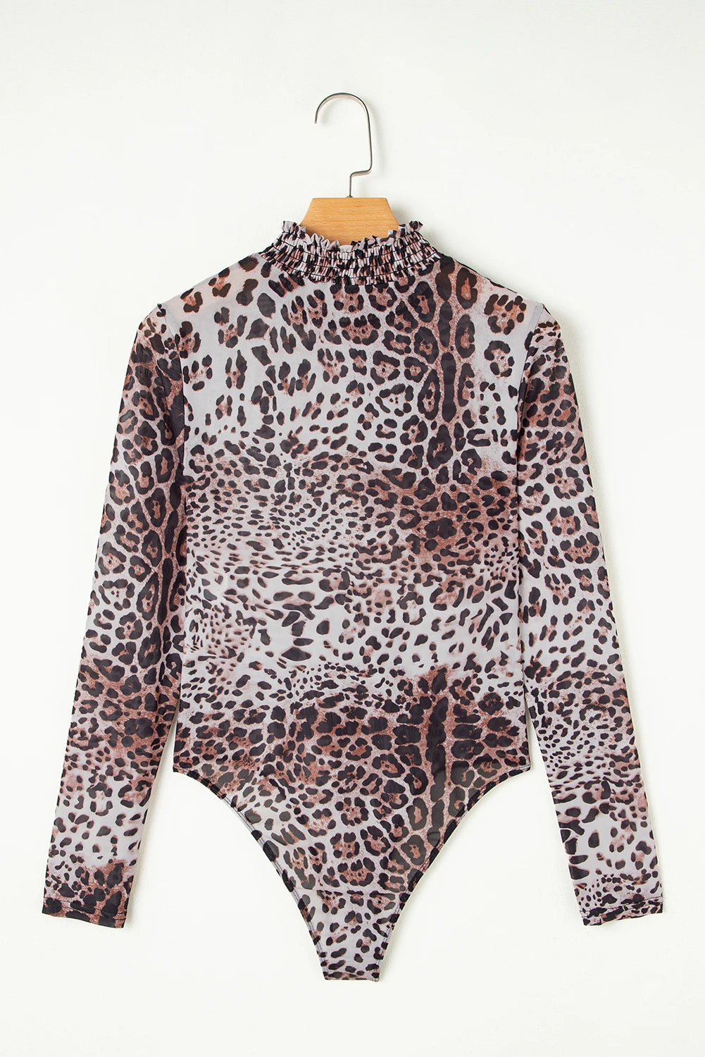 Untamed Elegance Leopard Mesh Long Sleeve Bodysuit